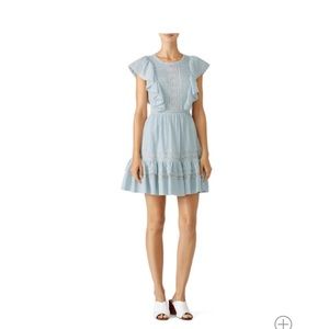 Rebecca Taylor blue lace ruffle dress